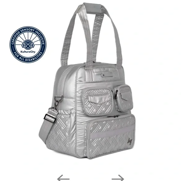 EUC Lug Puddle Jumper Tote Travel Bag Grey Taupe Barely Used & Clean! - Picture 9 of 9